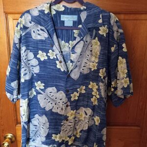 Bermuda Bay Men's Silk Lg Button Down Short Sleeve Shirt 